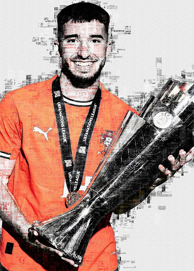 Goncalo Inacio with Trophy