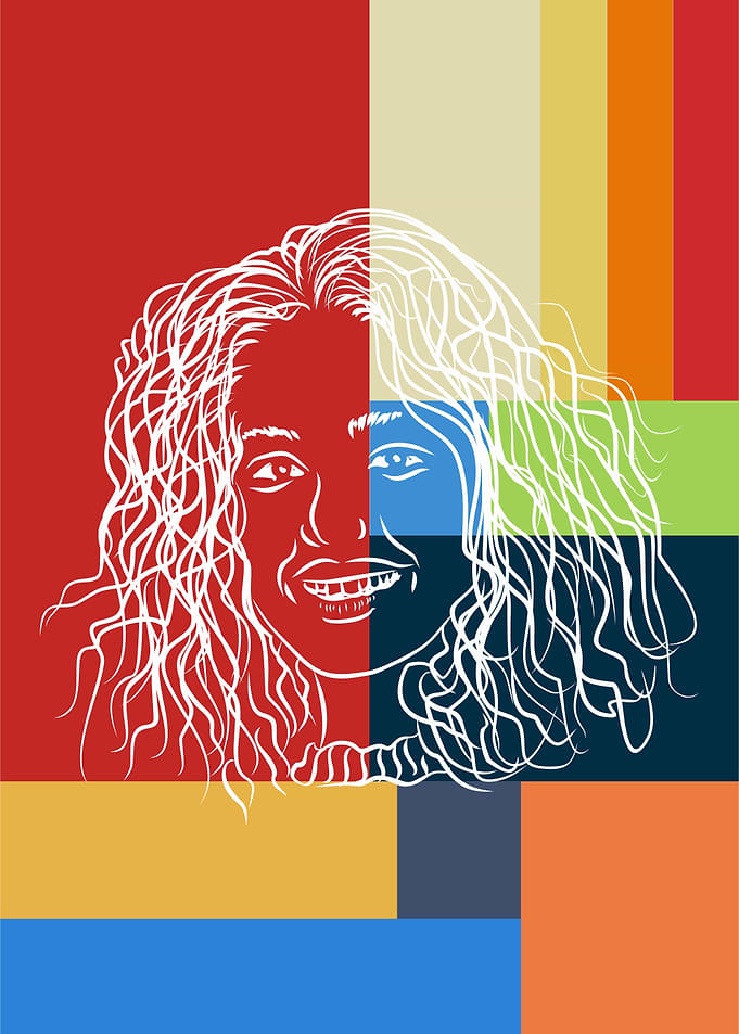 Colorful Smile Portrait Girl