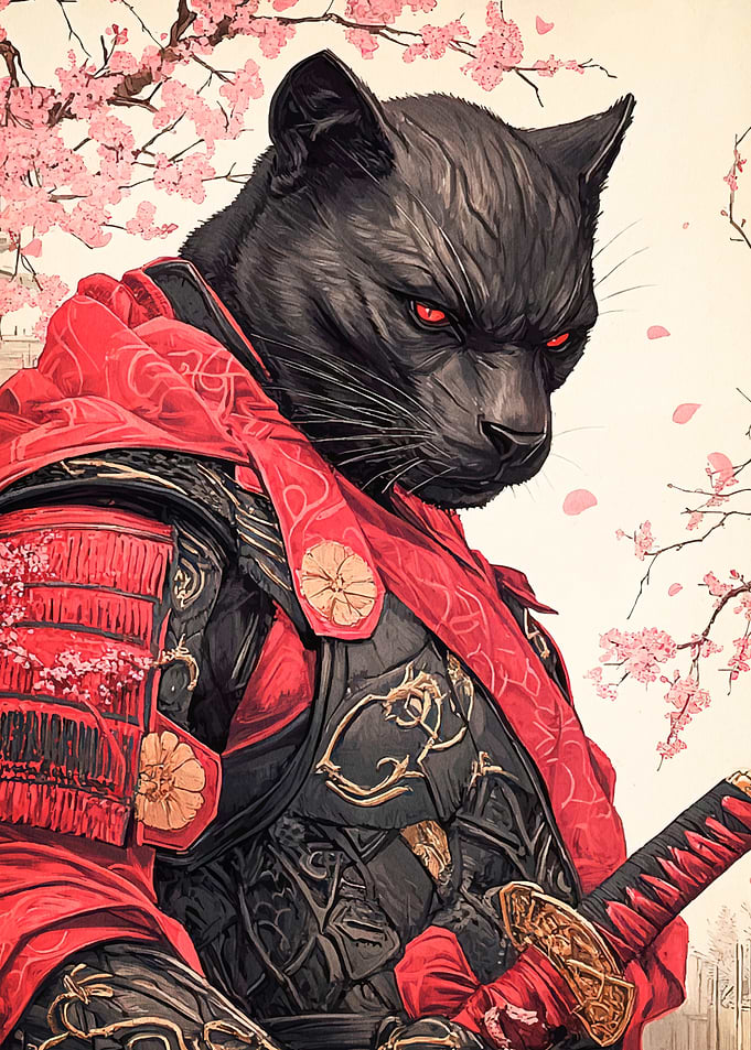 Samurai Panther Cherry Blossoms