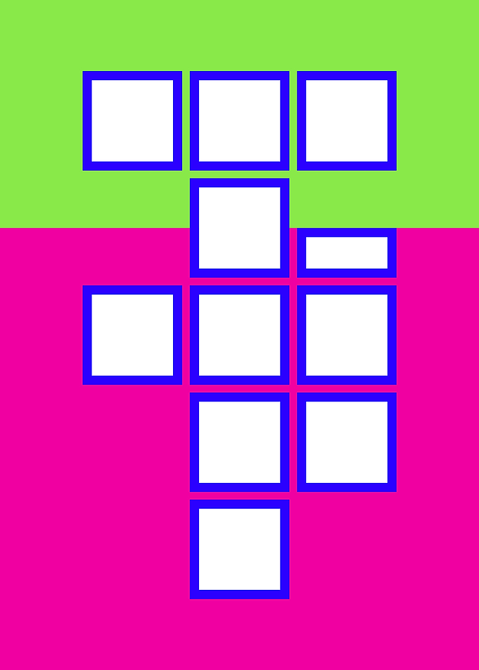 Abstract Squares on Green and Pink