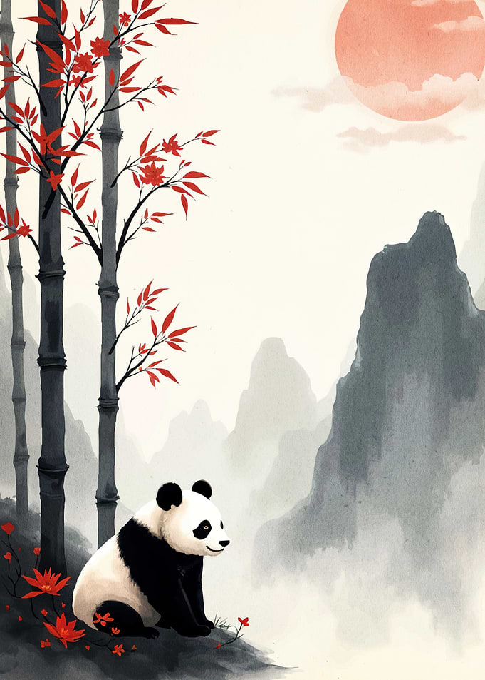 Panda Asian Landscape