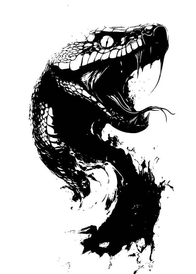 Black and White Snake Illustration