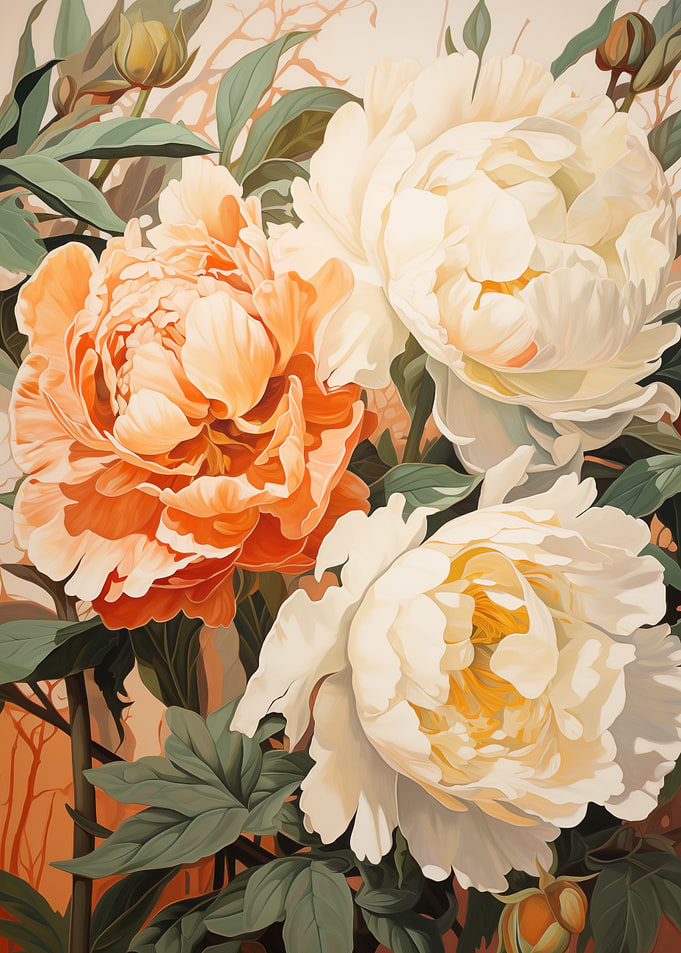 Floral Painting Peonies