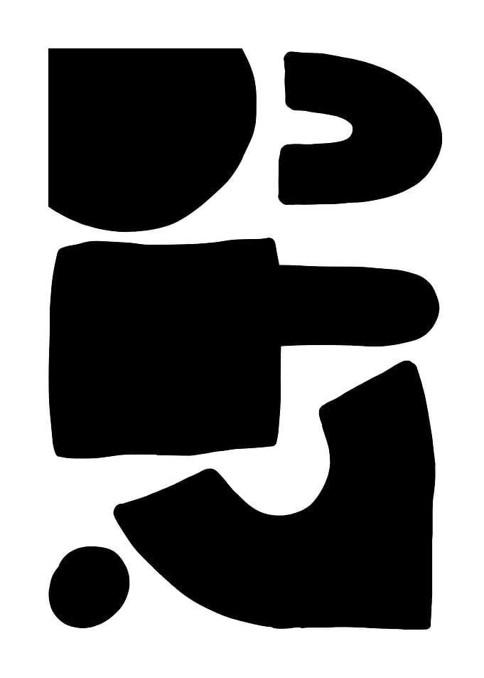 Abstract Black Shapes on White