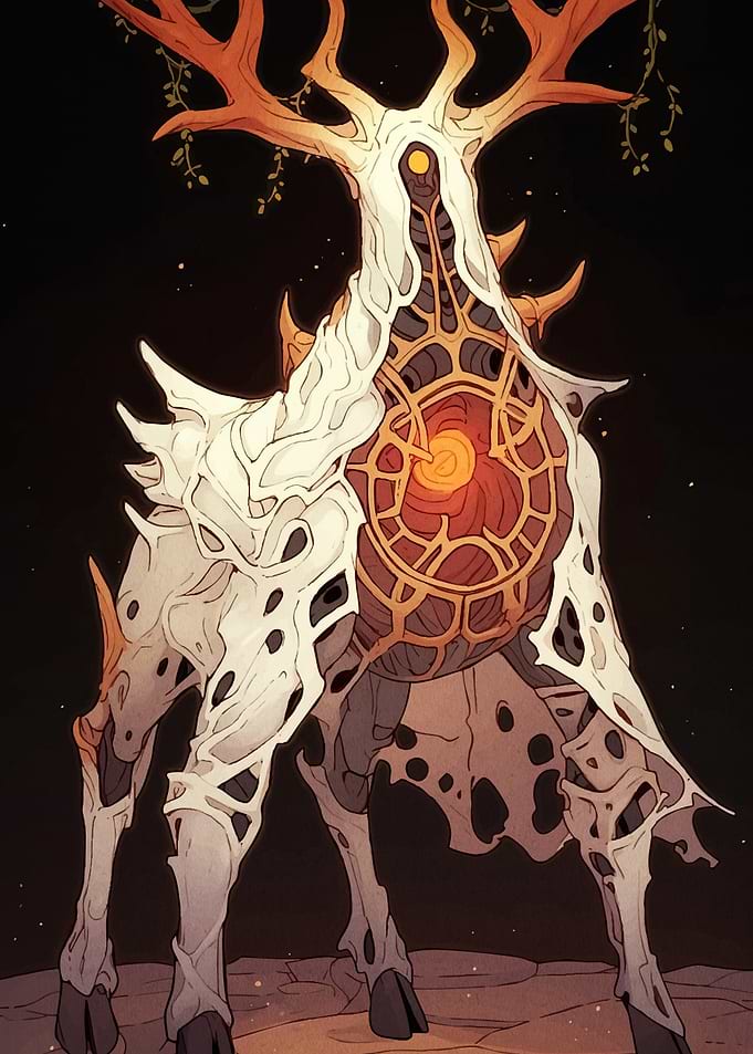 Abstract Deer Creature Antlers