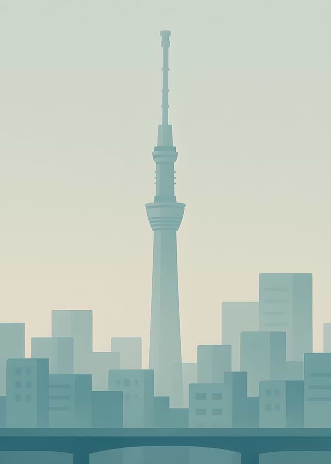 Tokyo Skytree Minimalist Cityscape