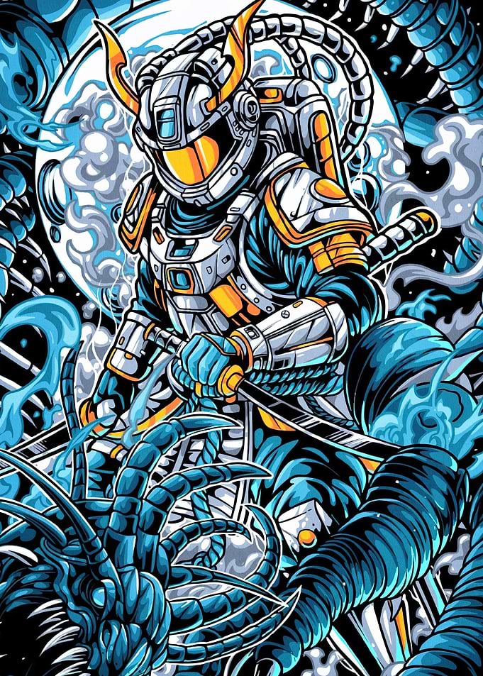 Samurai Astronaut Dragon