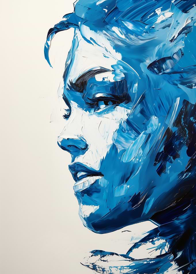 Greece Flag Color: Blue Portrait Painting