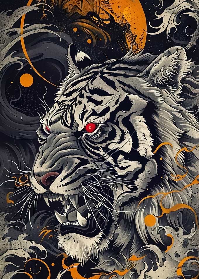 Angry Tiger Red Eyes