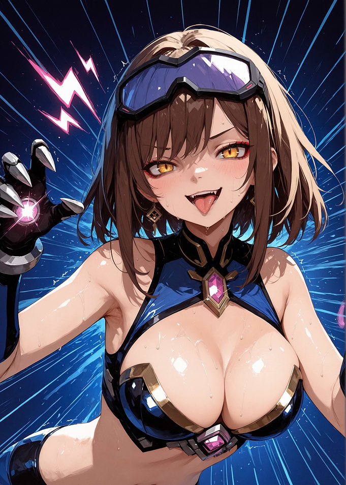 Anime Girl with Cybernetic Hand