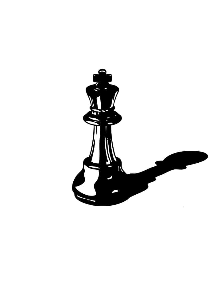 Chess King Piece Black and White