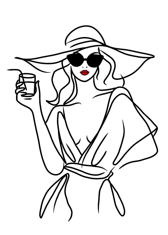 Woman line art