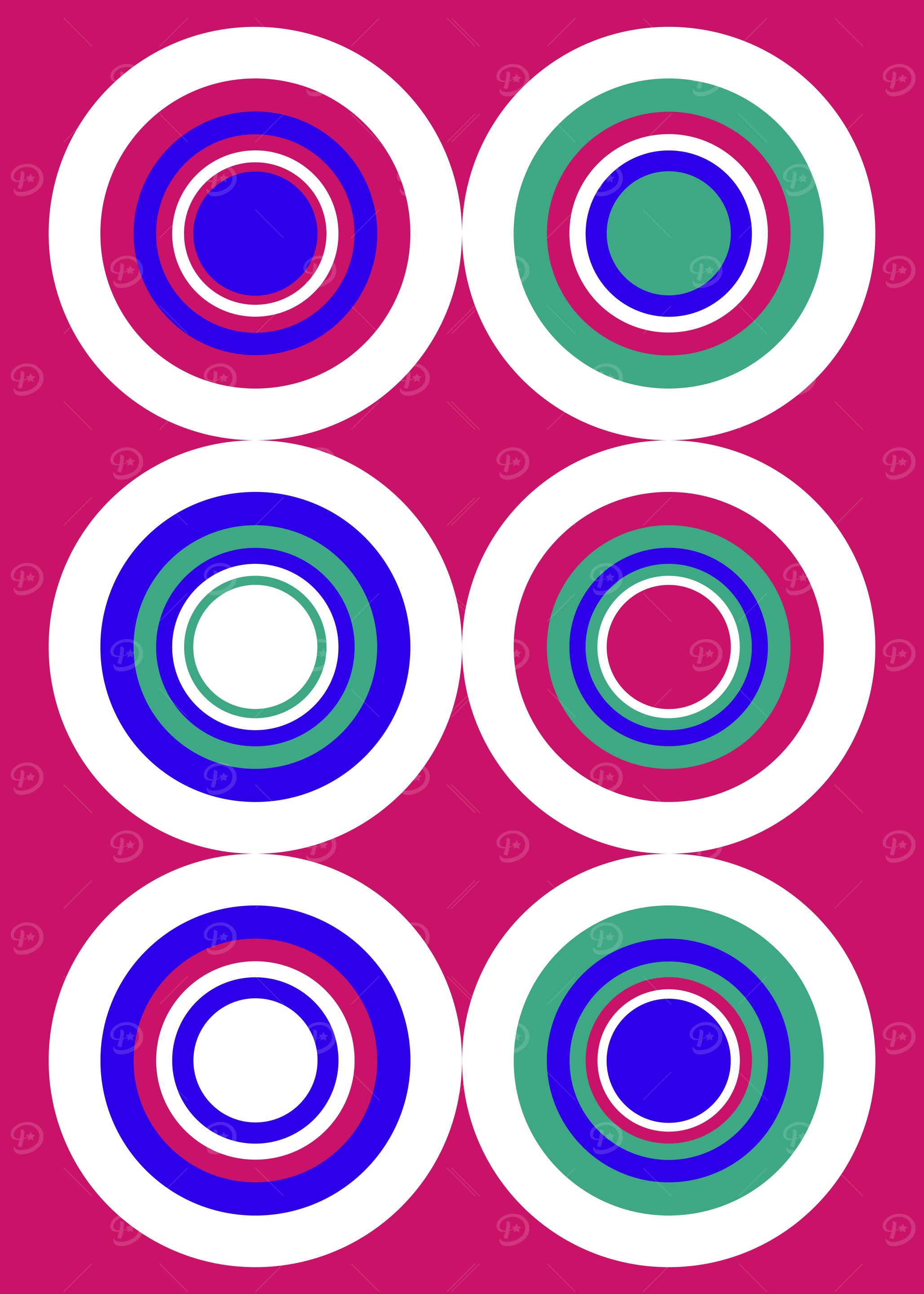Abstract Minimal Concentric Circles on Pink