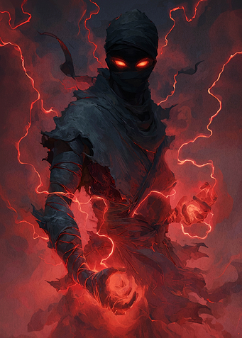 Dark Mage with Red Lightning