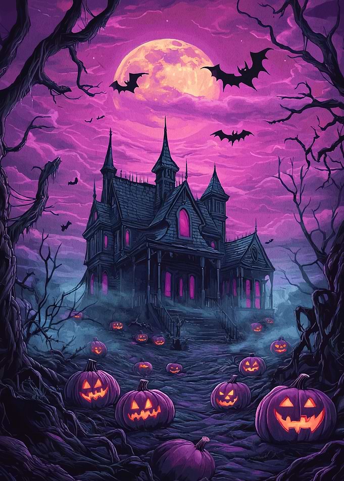 Halloween Haunted House Pumpkins