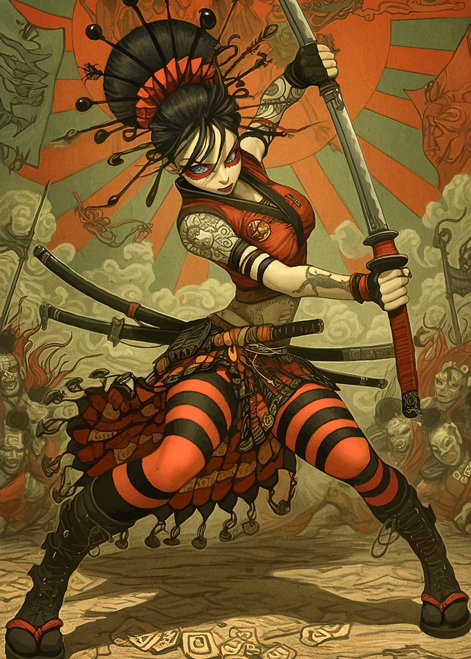 Female Samurai Warrior Katana
