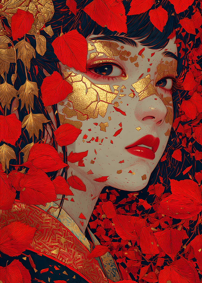 Kintsugi Woman Portrait
