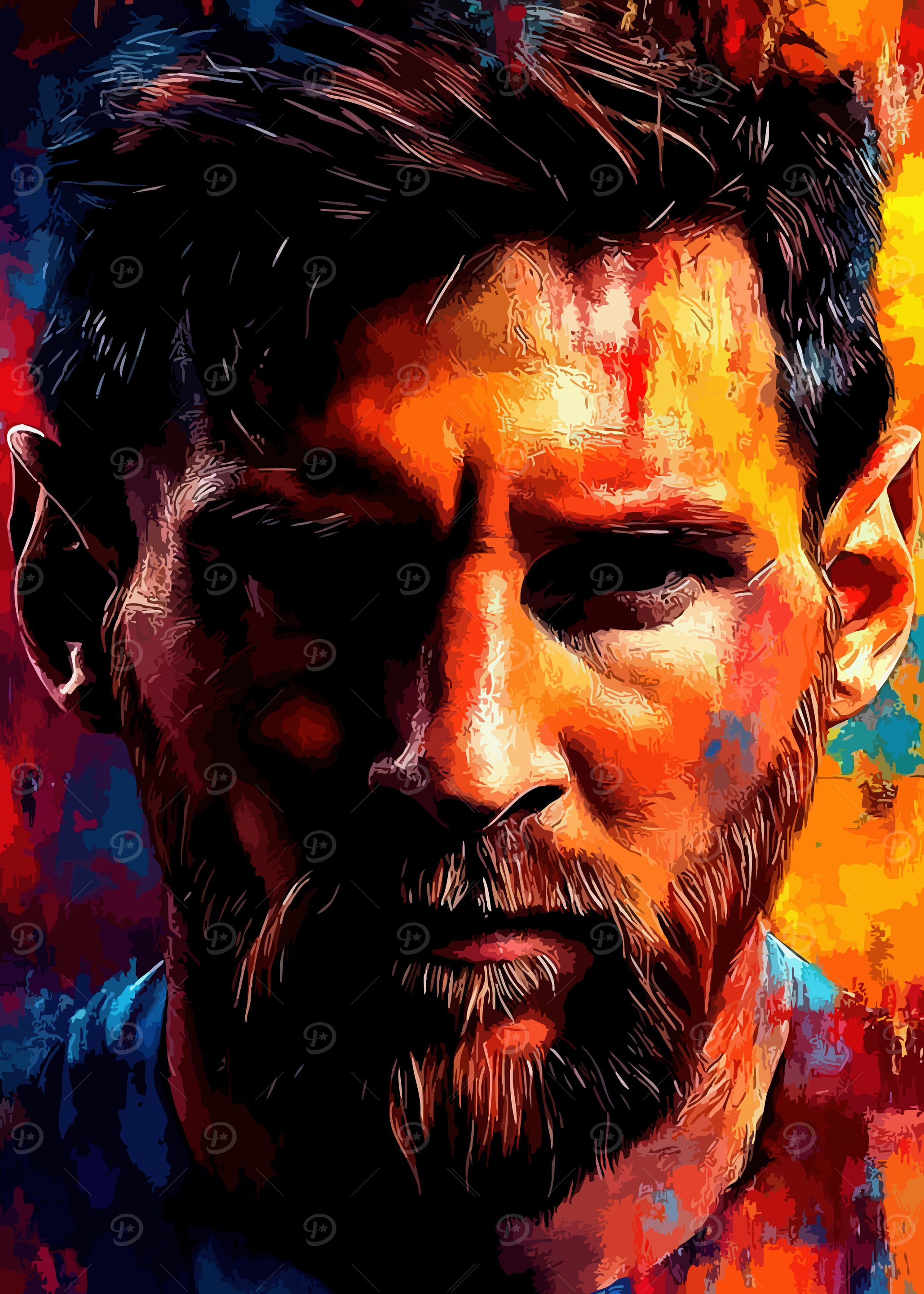 Lionel Messi Portrait - Digital Art