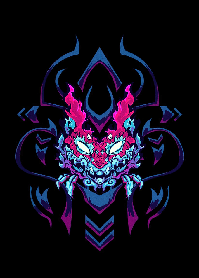 Cyberpunk Oni Mask Digital