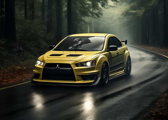Mitsubishi Lancer on Road