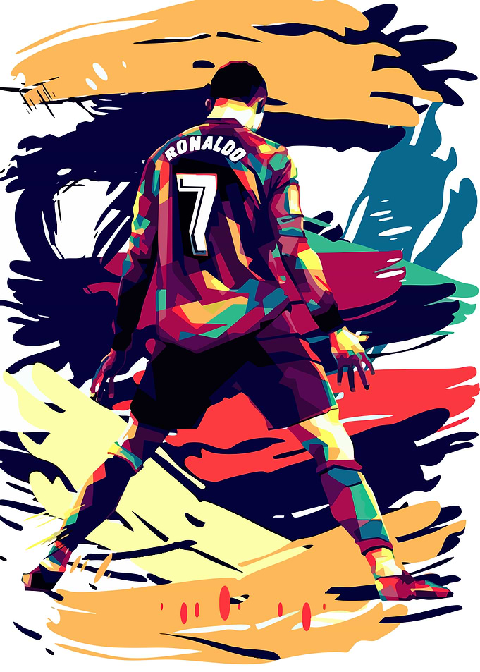 Cristiano Ronaldo Colorful Pop Art Portrait