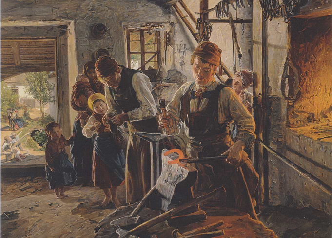 Blacksmith at Work Painting
