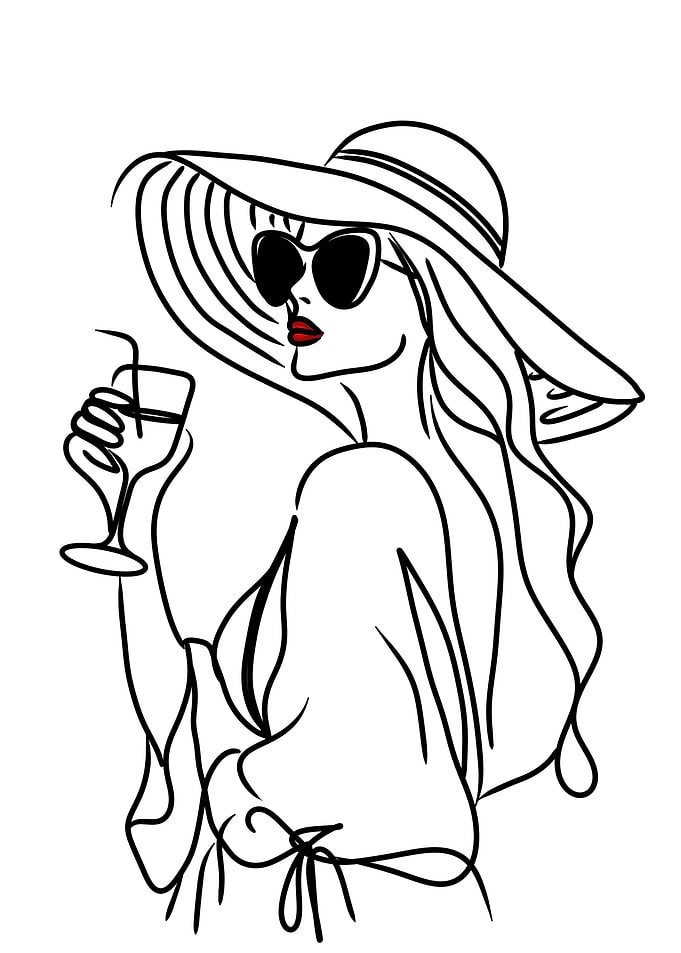 Woman line art