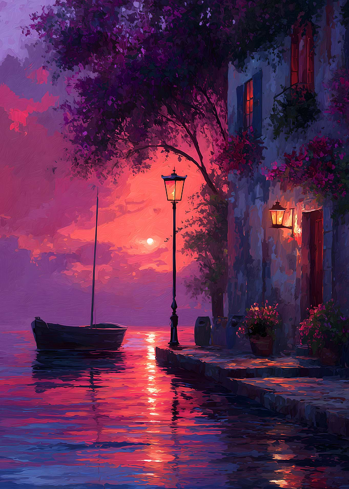 Sunset by the Water Painting