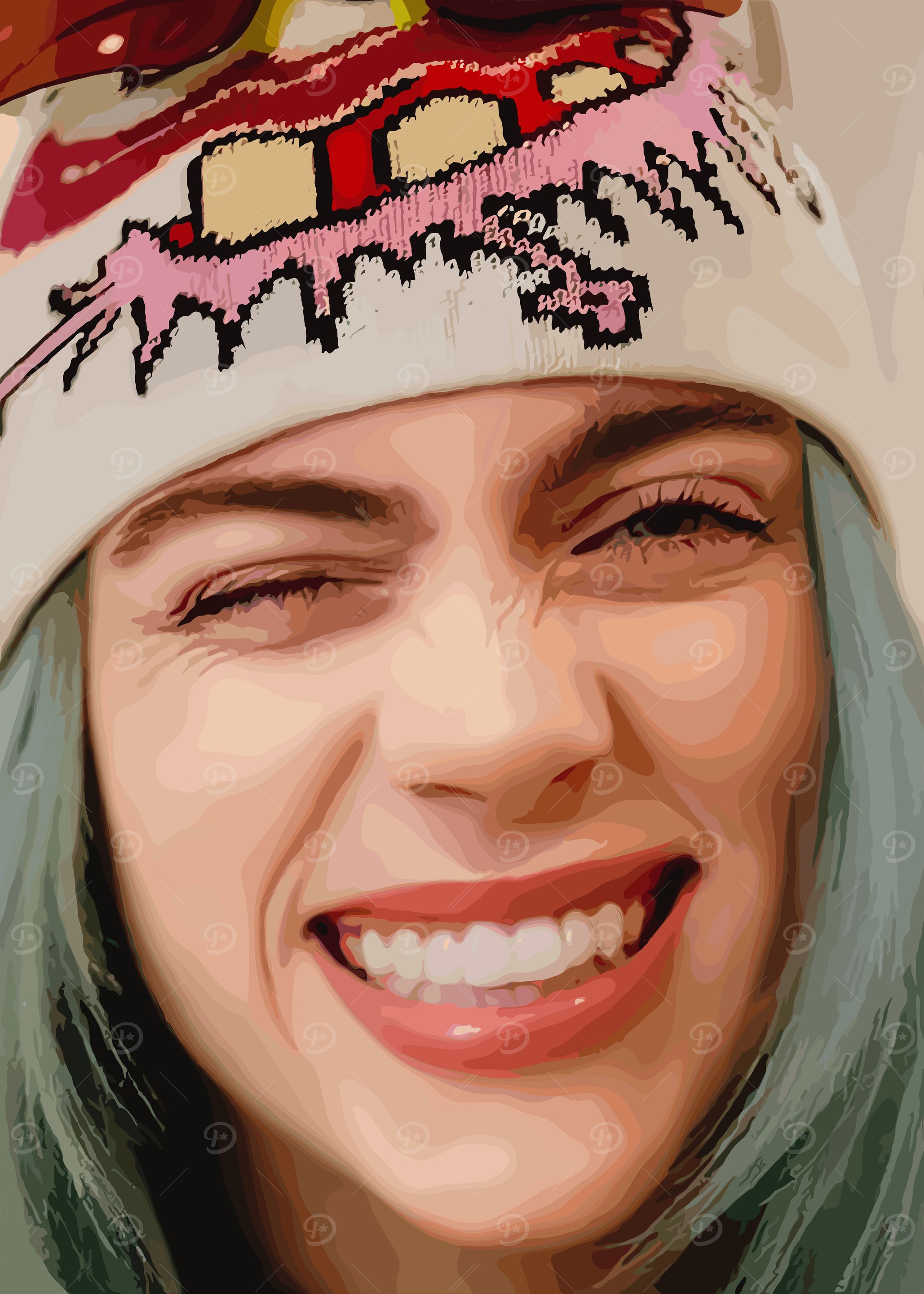 Billie Eilish Winking Portrait