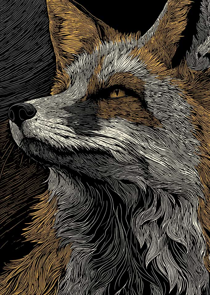 Fox Portrait Illustration