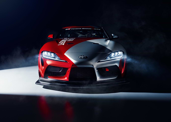 Red and White Toyota Supra Gazoo