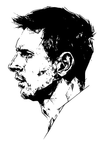 Black and White Portrait Illustration