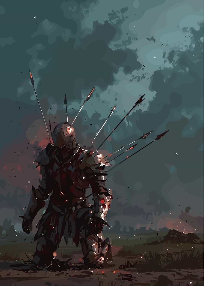 Wounded Knight with Arrows