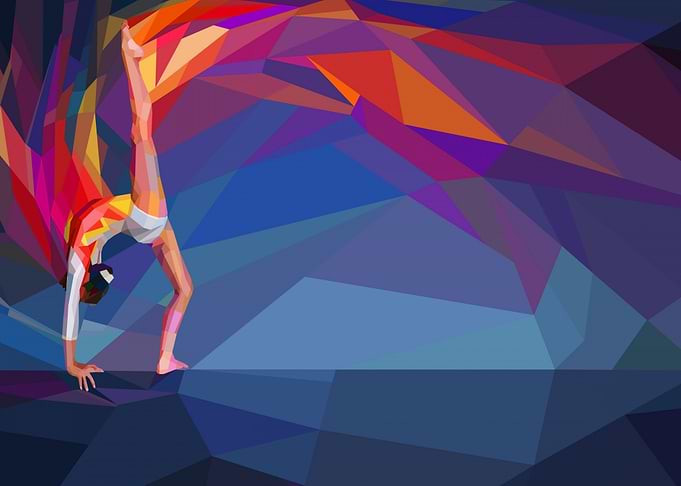 Abstract Gymnastics Polygon Art