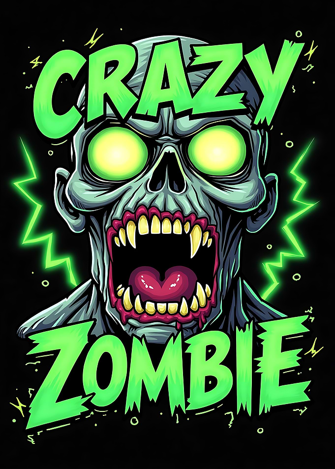 Crazy Zombie Illustration