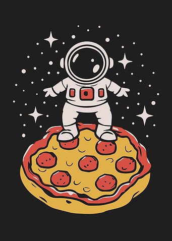 Astronaut in a Planet of Pizza