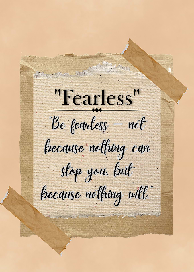 Fearless Inspirational Quote on Paper
