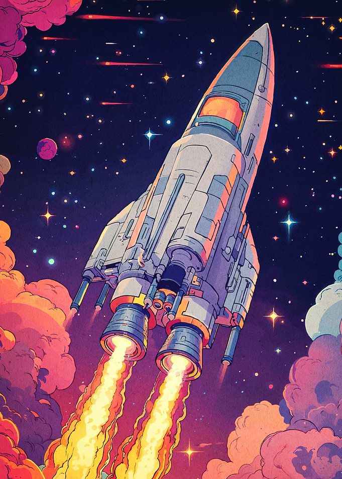 Rocket Launching Through Space