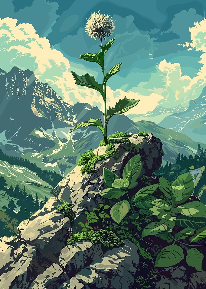 Dandelion on Mountain Peak