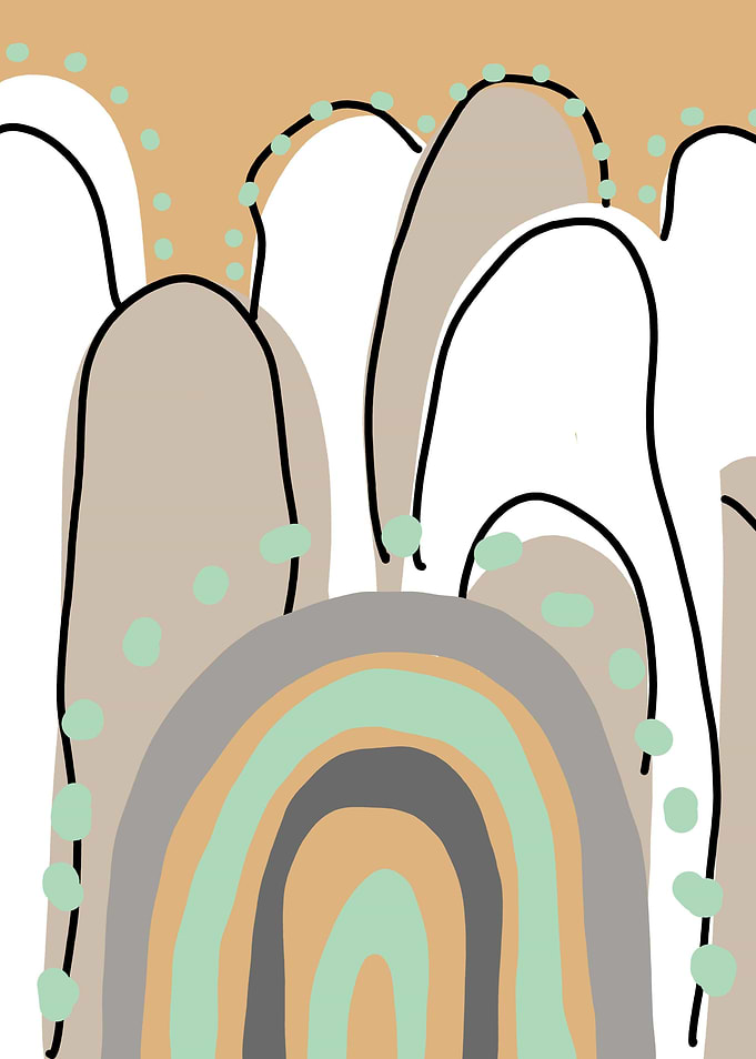 Abstract Arch with Hilly Background