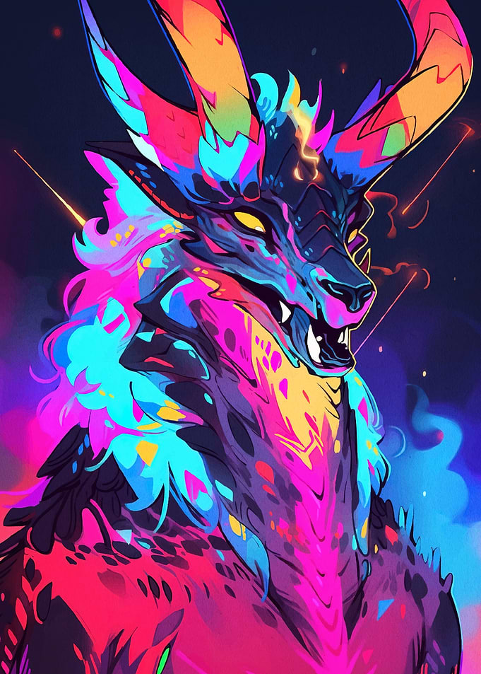 Colorful Fantasy Dragon Creature