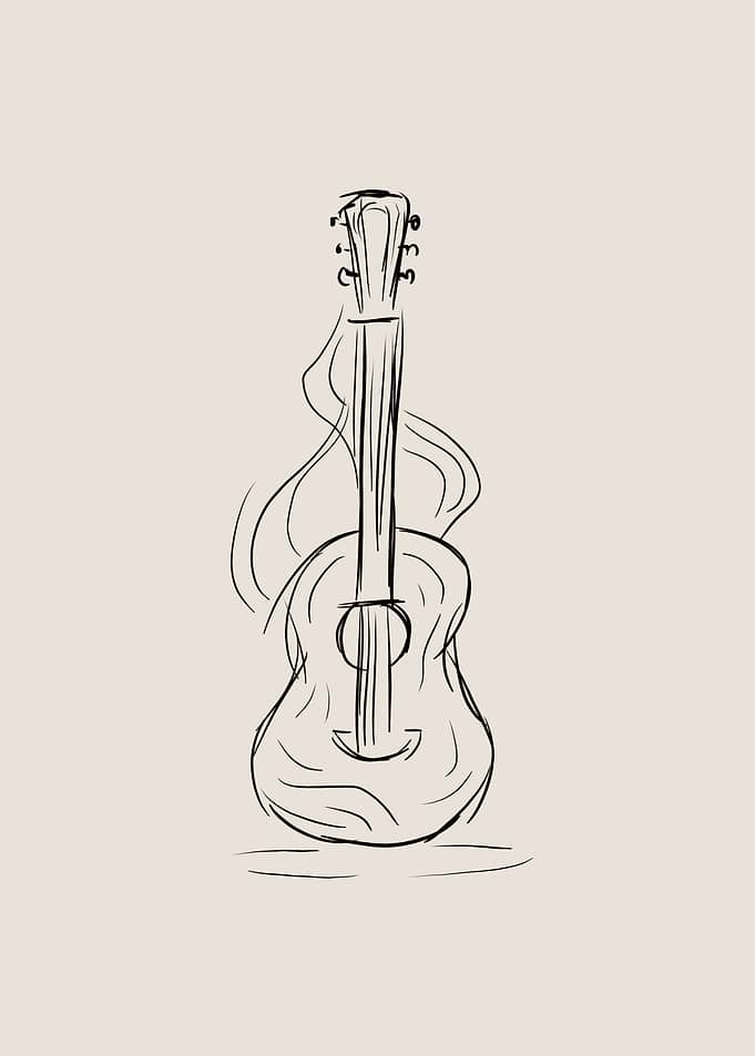 Ukulele Line Art