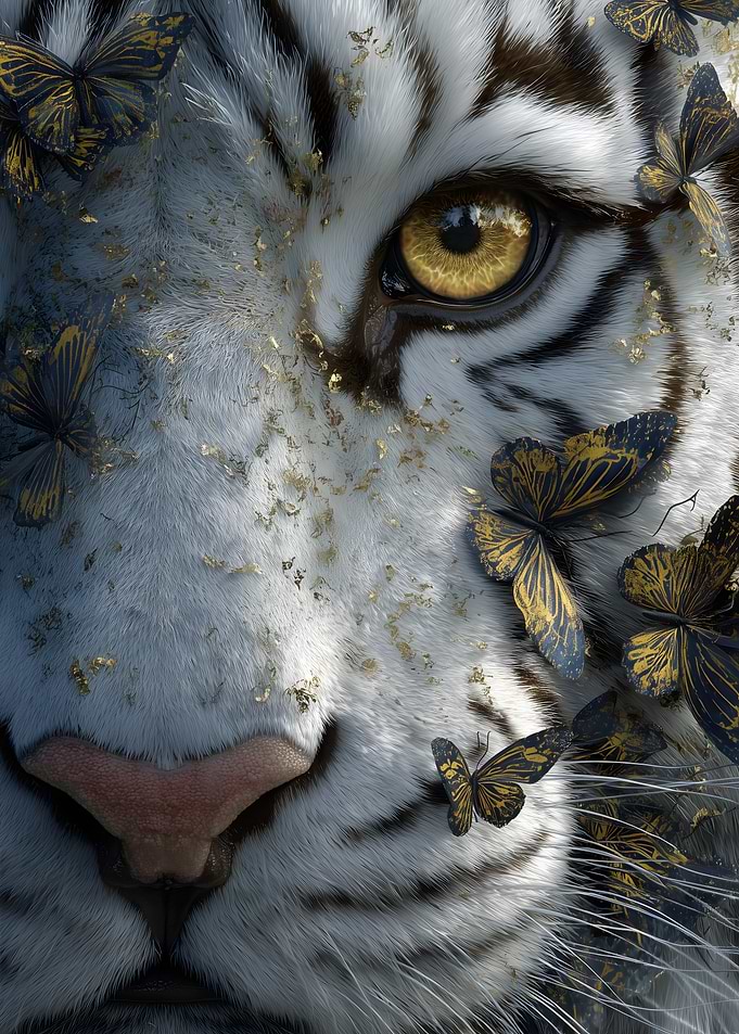 White Tiger Golden Butterflies