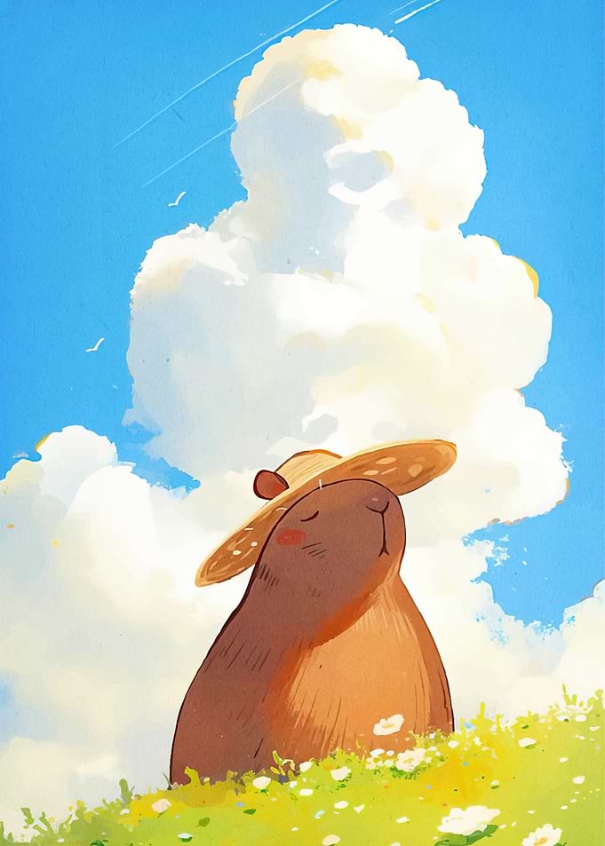 Capybara Hat Meadow