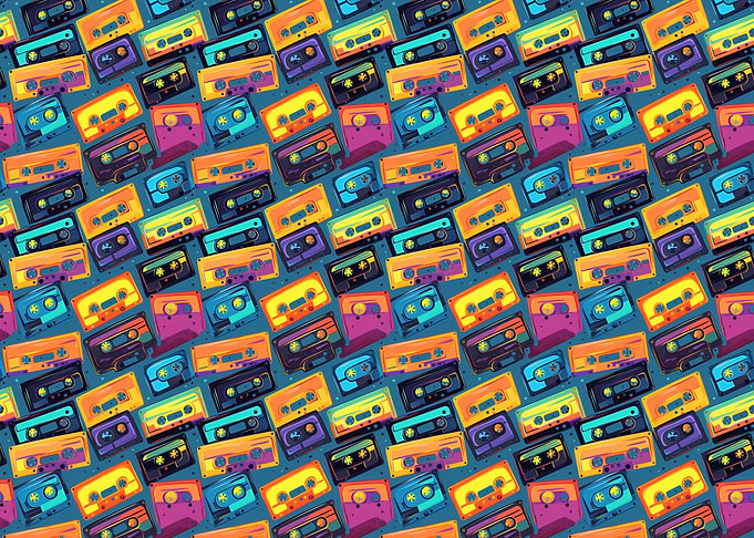 Retro Cassette Tape Pattern