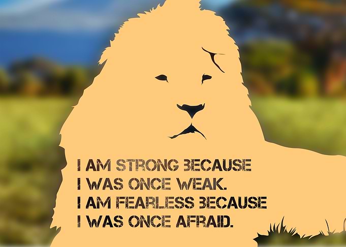 Lion Silhouette with Motivational Quote