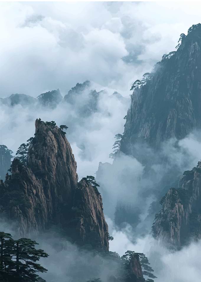 Misty Mountain Landscape