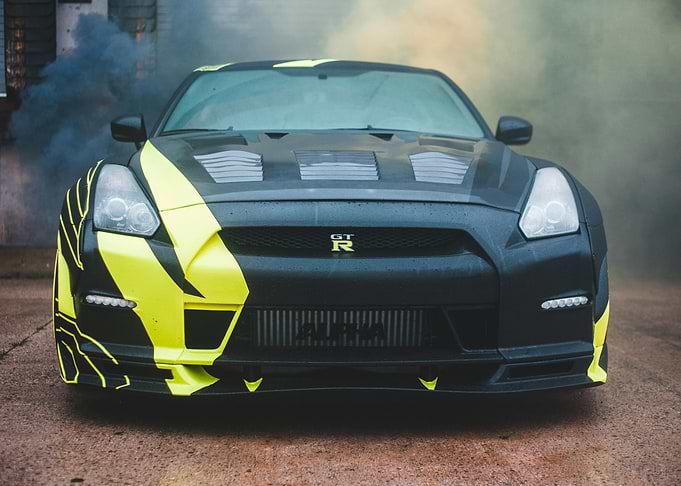 Nissan GT-R with Yellow Accents