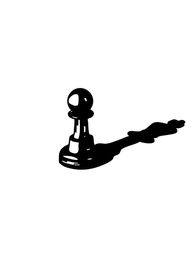 Black Chess Pawn with Shadow
