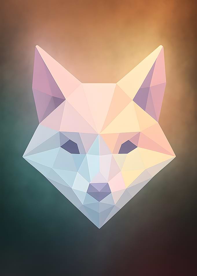 Geometric Fox Head Illustration